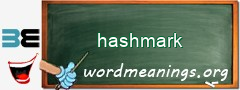 WordMeaning blackboard for hashmark